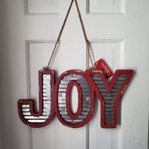 Traditions Collection holiday wood&metal JOY sign